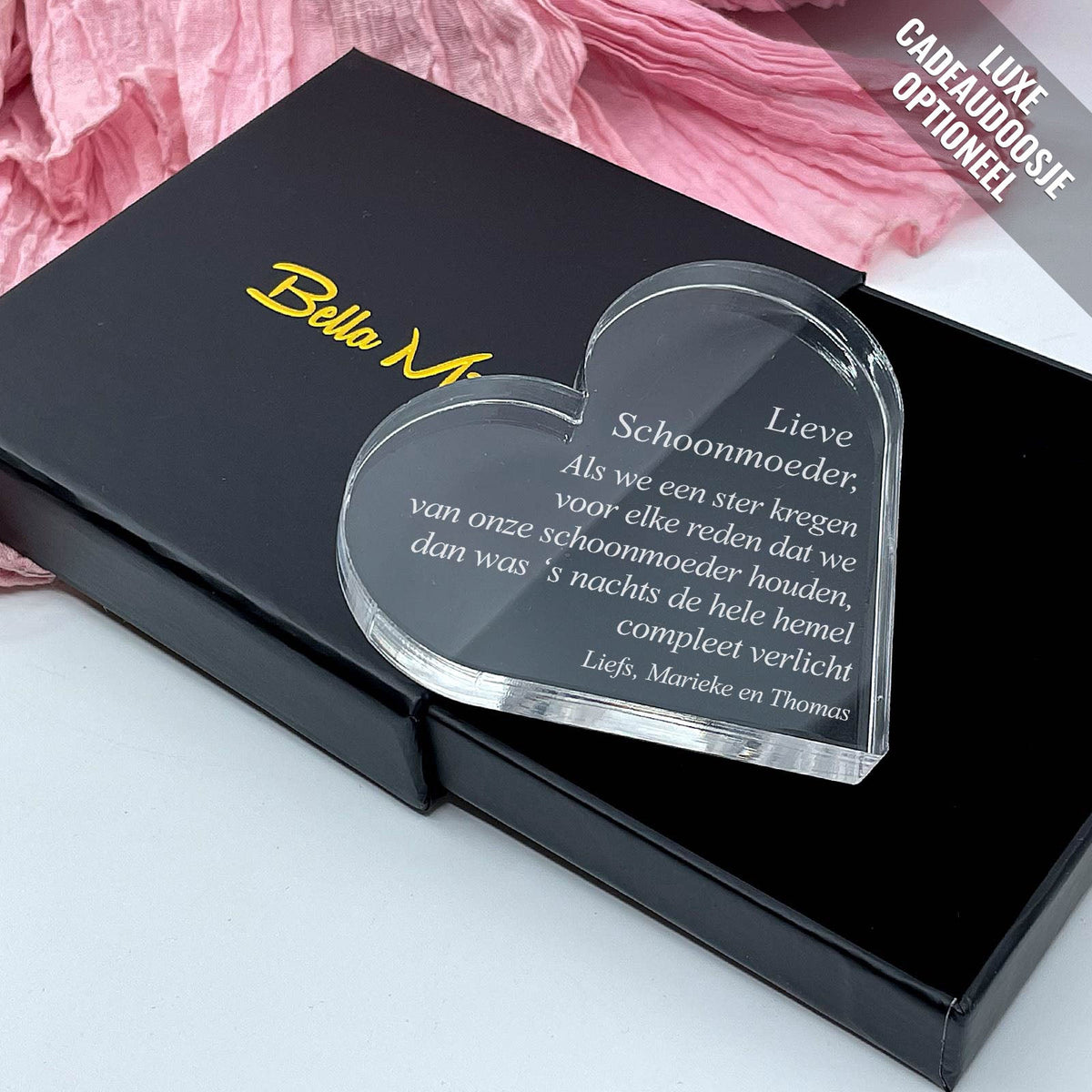 Als We Een Ster Kregen - Schoonmoeder Hart van Plexi Glas - Bella Mia