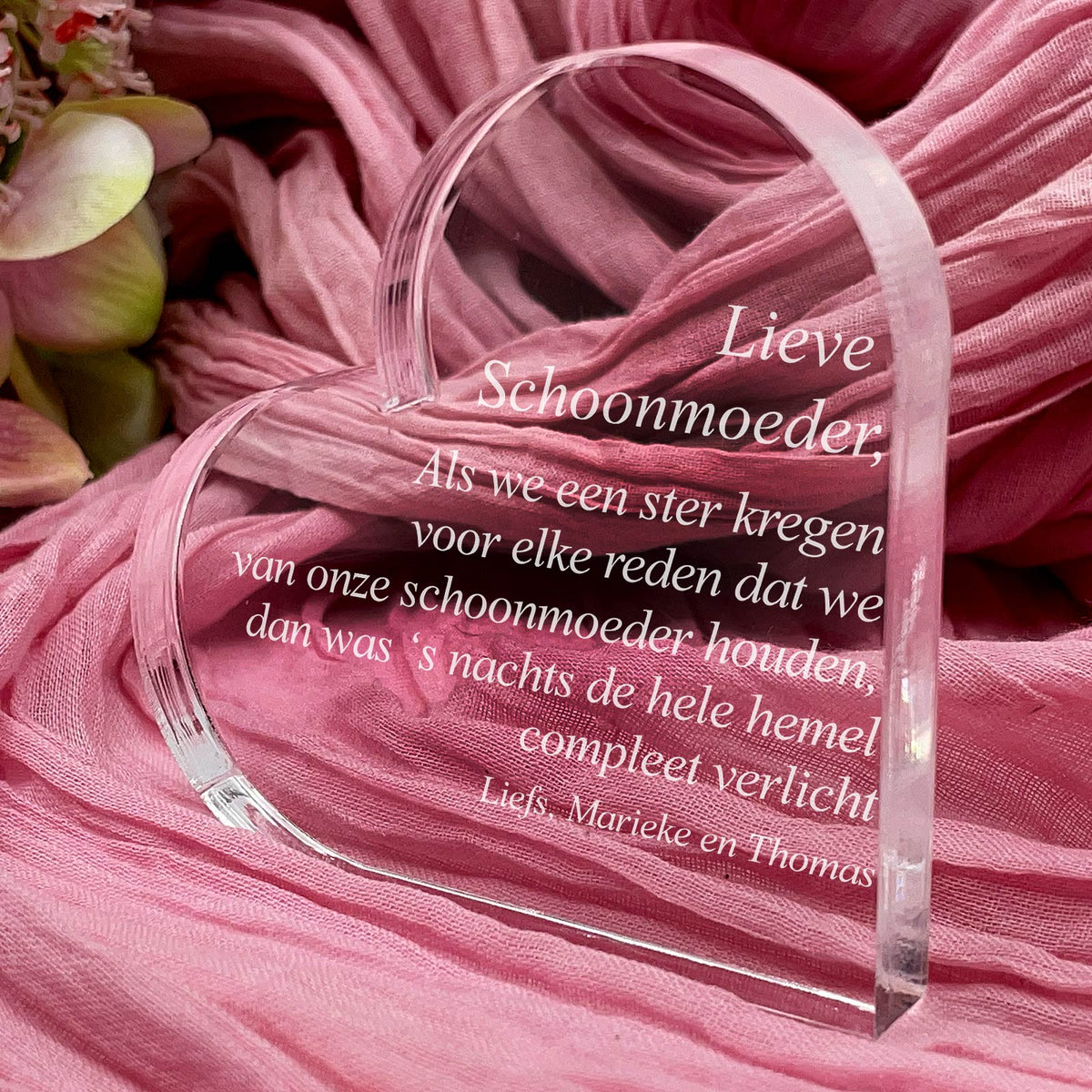 Als We Een Ster Kregen - Schoonmoeder Hart van Plexi Glas - Bella Mia