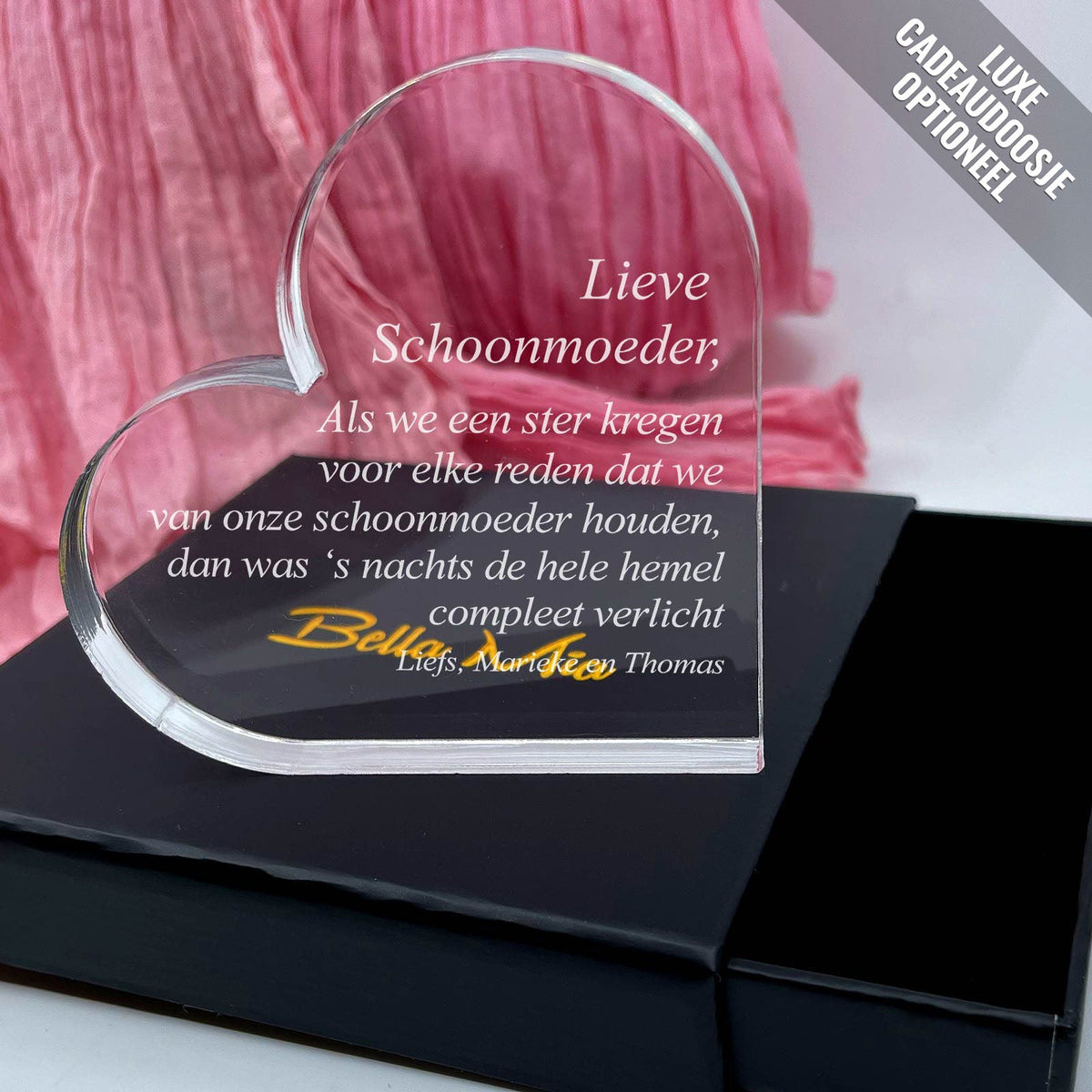 Als We Een Ster Kregen - Schoonmoeder Hart van Plexi Glas - Bella Mia