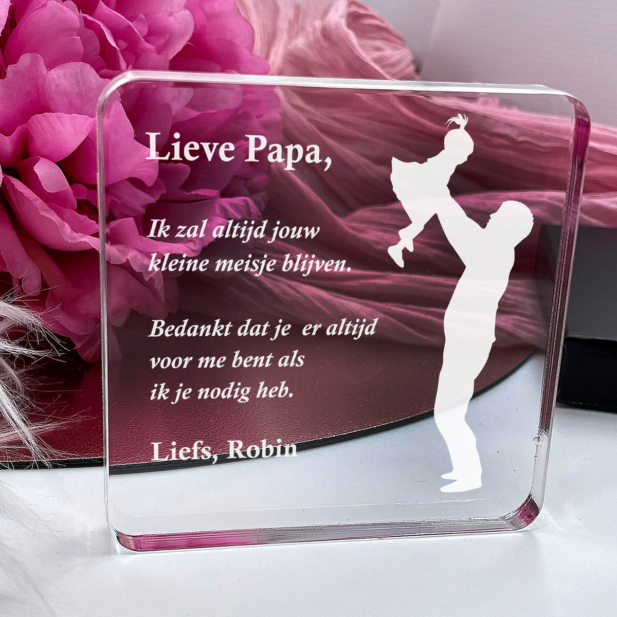 Altijd Jouw Kleine Meisje Plexi Glas Cadeau - Bella Mia