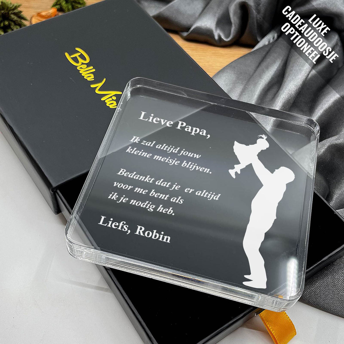 Altijd Jouw Kleine Meisje Plexi Glas Cadeau - Bella Mia