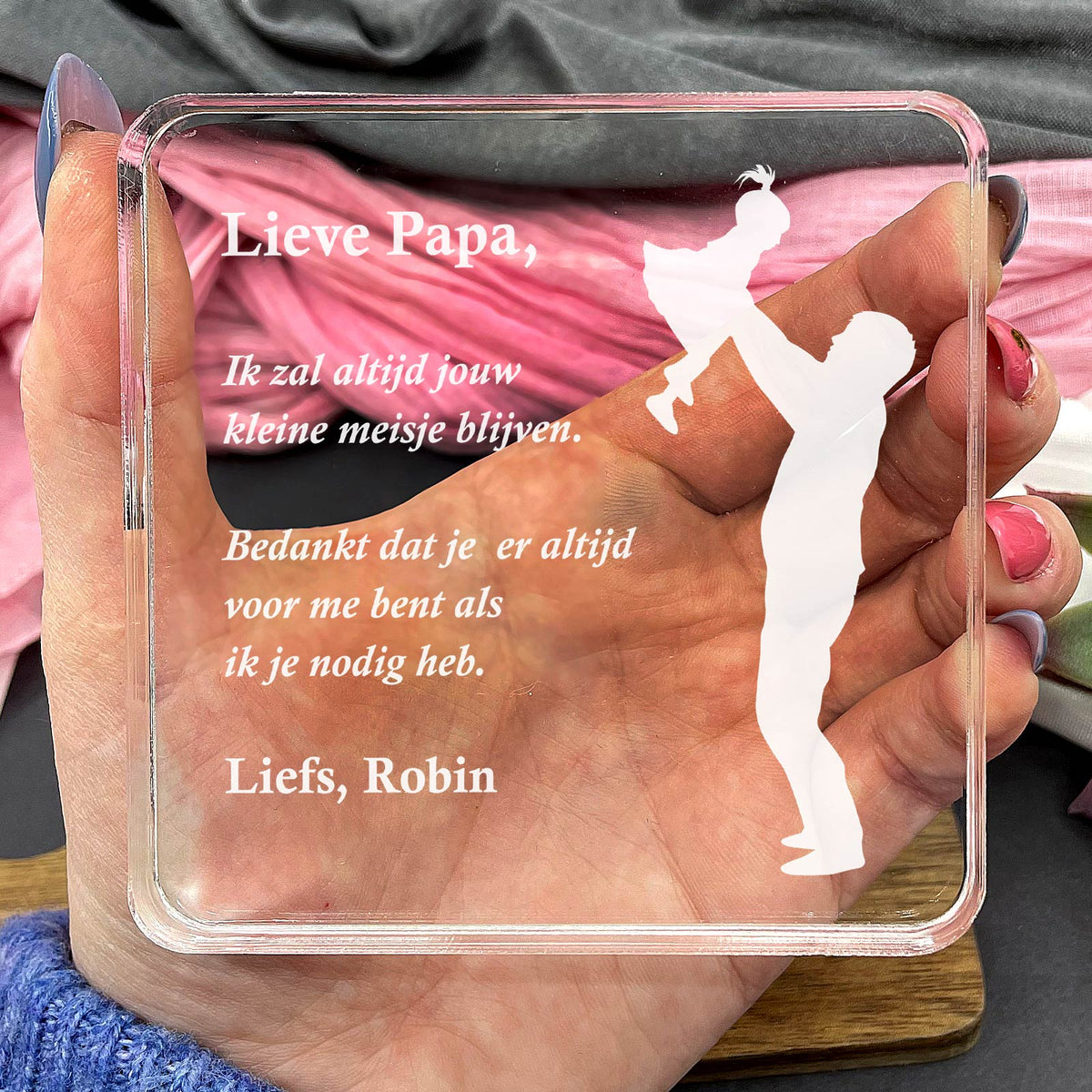 Altijd Jouw Kleine Meisje Plexi Glas Cadeau - Bella Mia