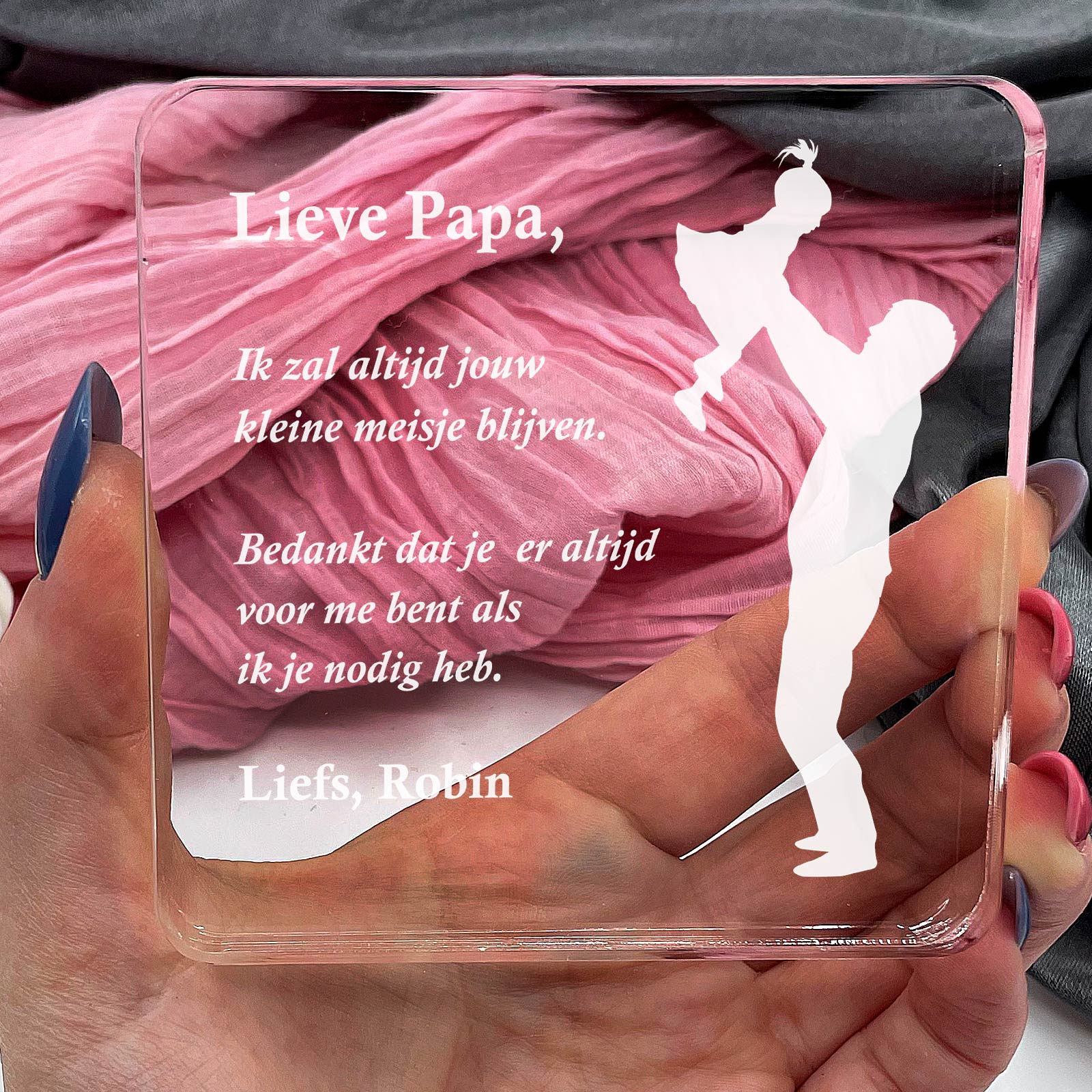 Altijd Jouw Kleine Meisje Plexi Glas Cadeau - Bella Mia