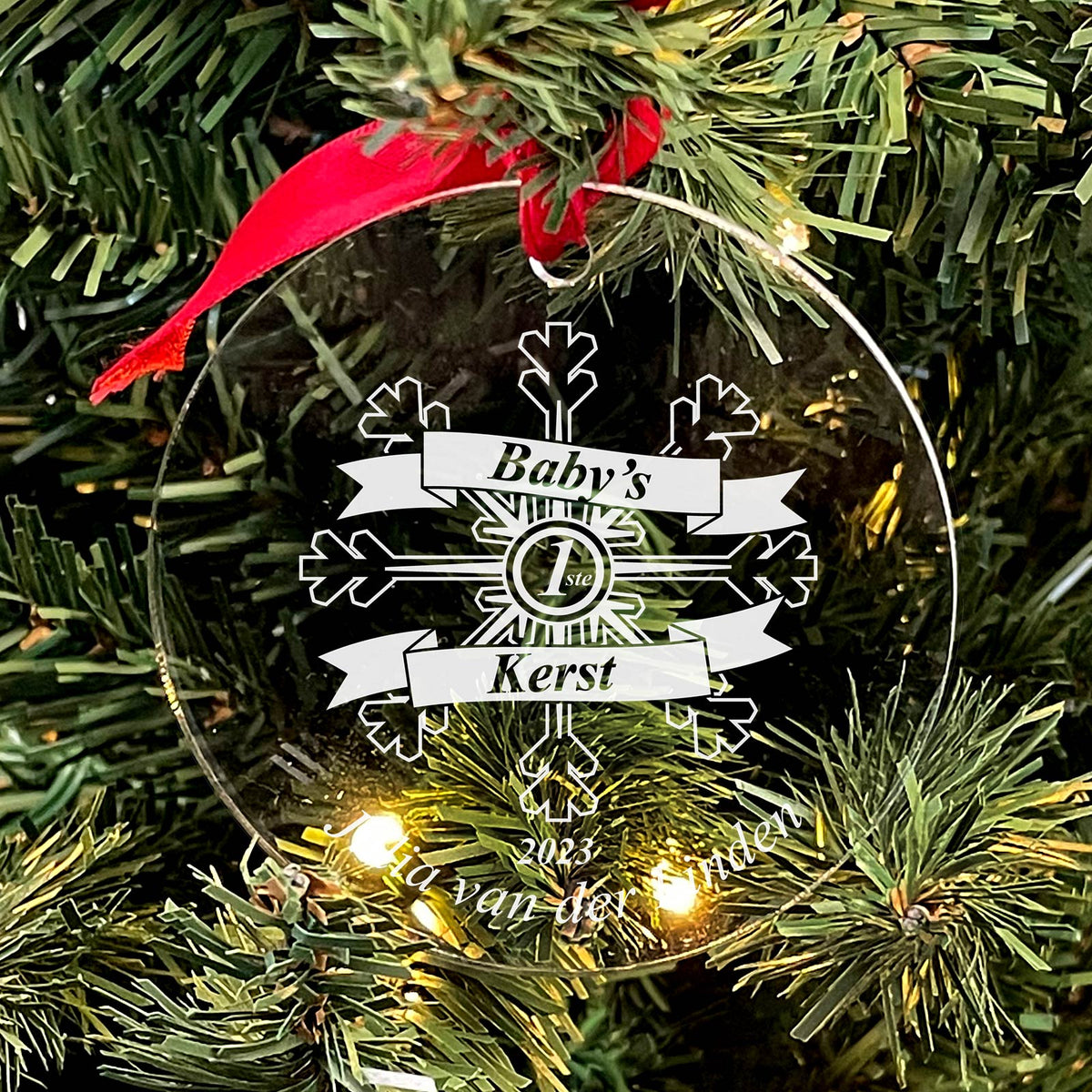 Babies Eerste Kerst Plexiglas Kerstbal - Bella Mia