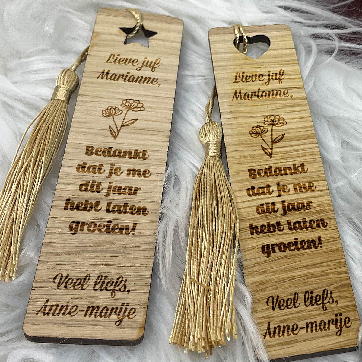 Bedankt dat je me hebt laten groeien! - Houten Boekenlegger - Bella Mia