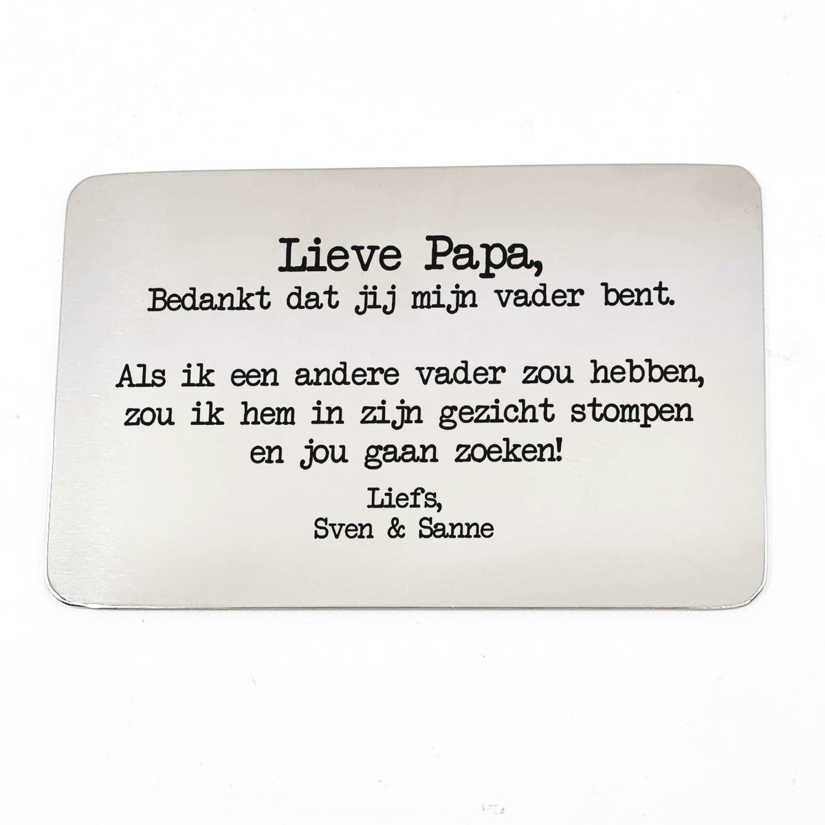 Bedankt Dat Jij Mijn Papa Bent Stalen Kaartje - Bella Mia