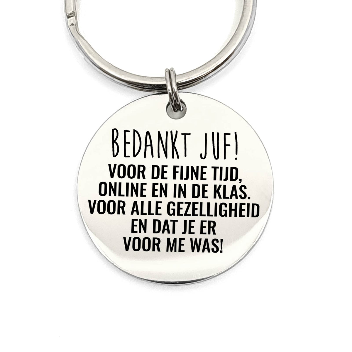 Bedankt Juf Voor De Fijne TIjd Sleutelhanger - Bella Mia