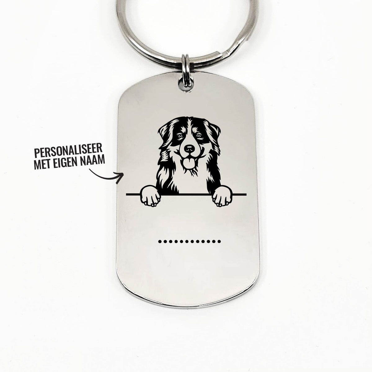 Berner Senner Met Naam Sleutelhanger - Bella Mia