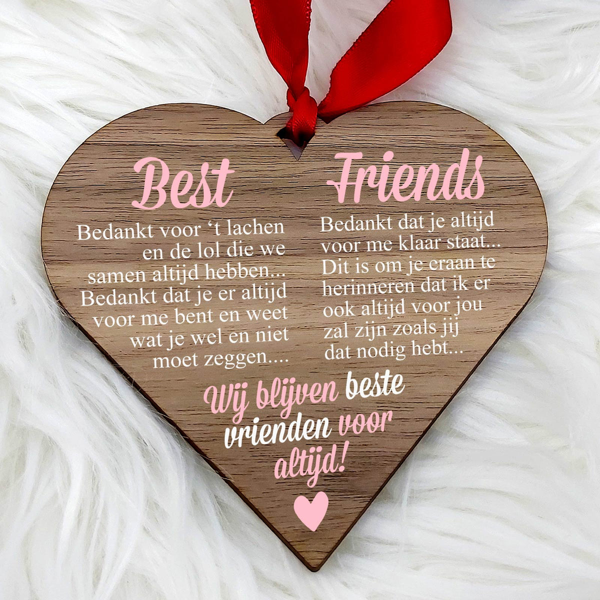 Best Friends - Hart van walnoot hout - Bella Mia
