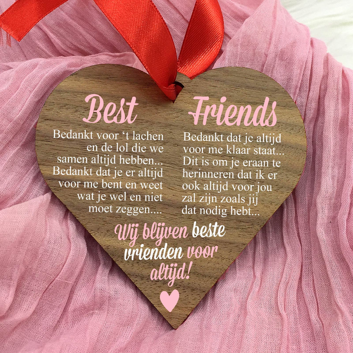 Best Friends - Hart van walnoot hout - Bella Mia