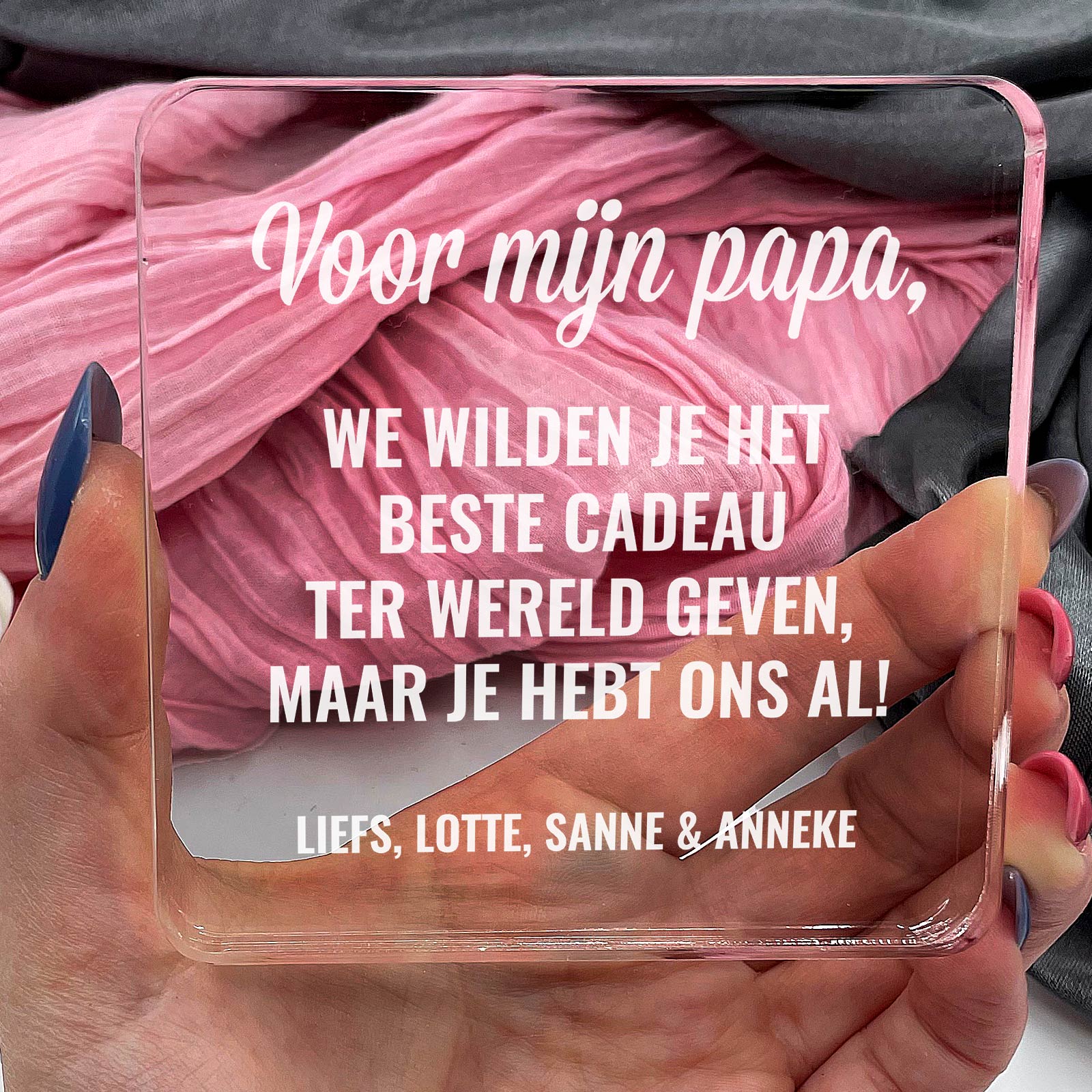 Beste Cadeau ter Wereld Plexi Glas Cadeau - Bella Mia