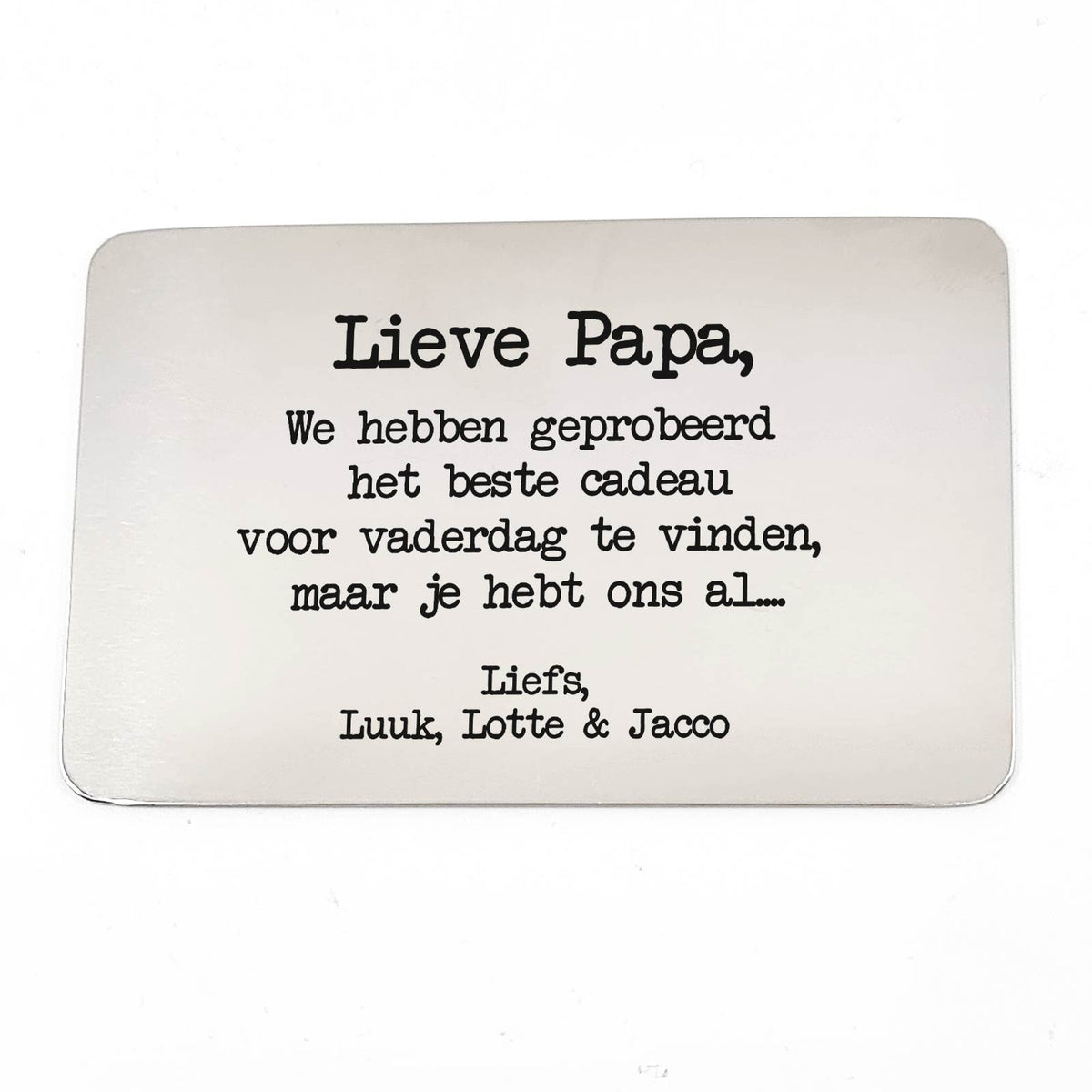 Beste Cadeau Voor Vaderdag Stalen Kaartje - Bella Mia