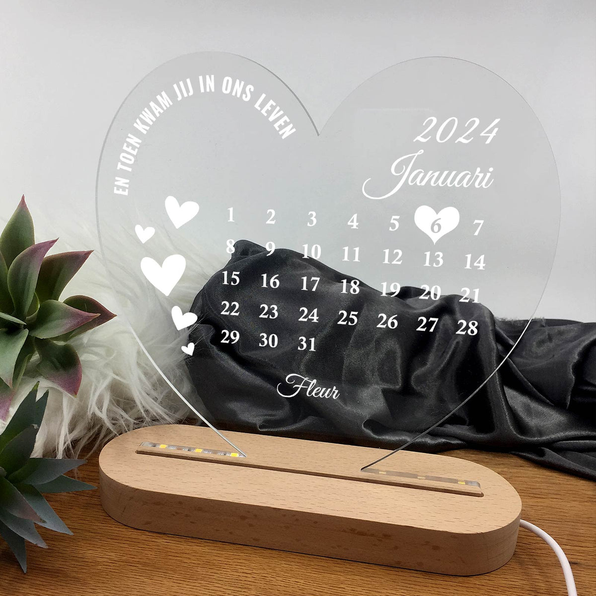 Beste Dag Ooit Kalender - Hart Ledlamp - Bella Mia