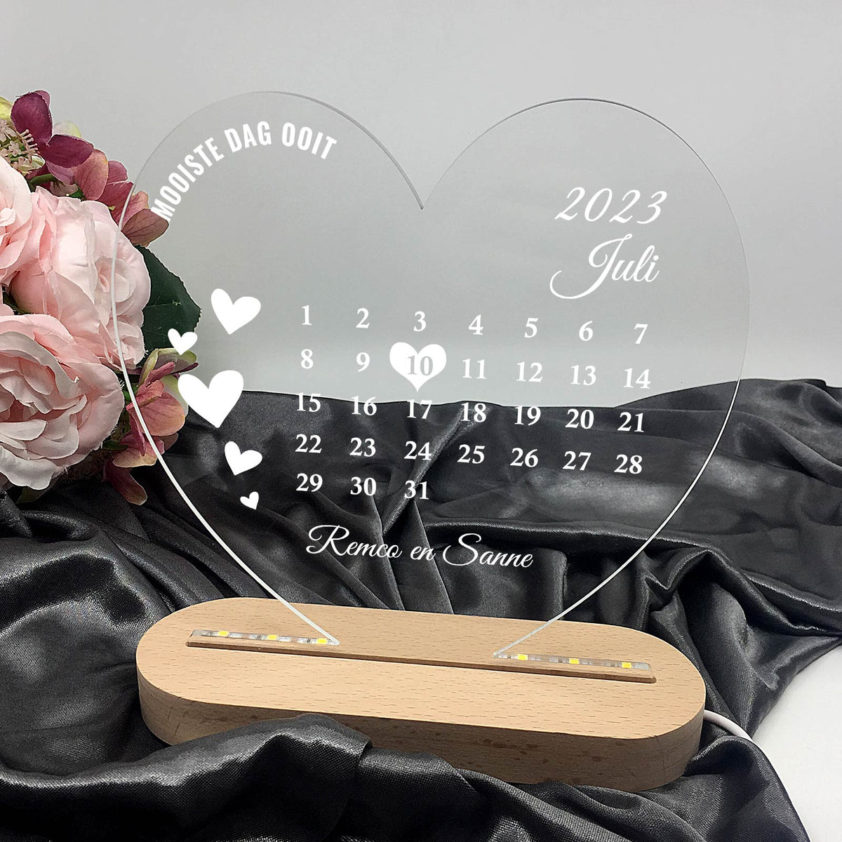 Beste Dag Ooit Kalender - Hart Ledlamp - Bella Mia