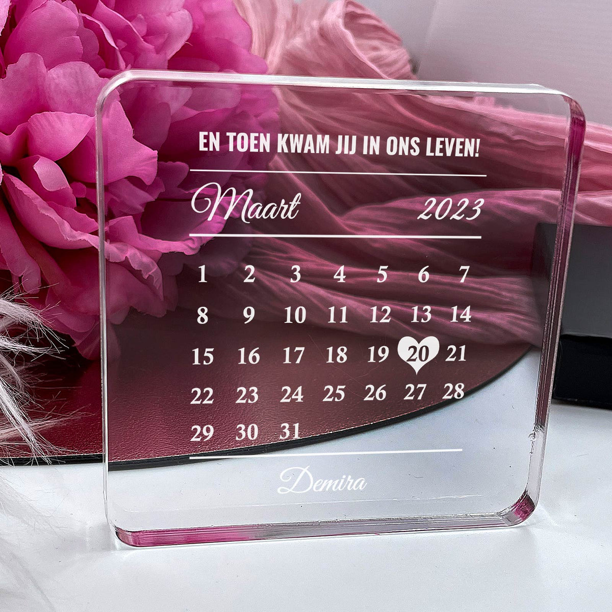 Beste Dag Ooit Kalender - Plaque van Plexi Glas - Bella Mia