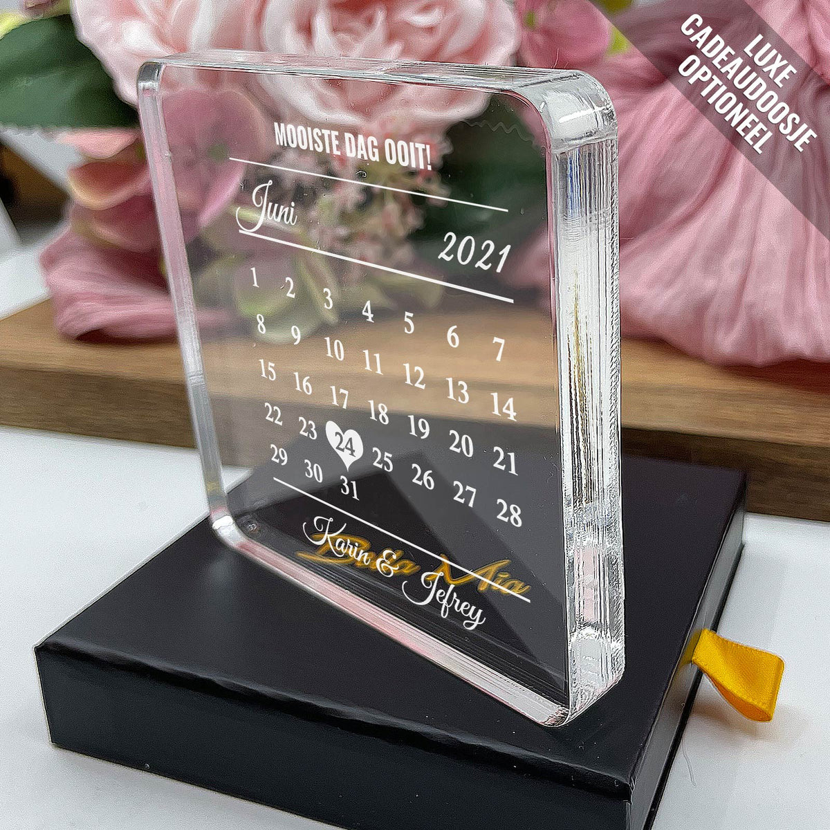 Beste Dag Ooit Kalender - Plaque van Plexi Glas - Bella Mia