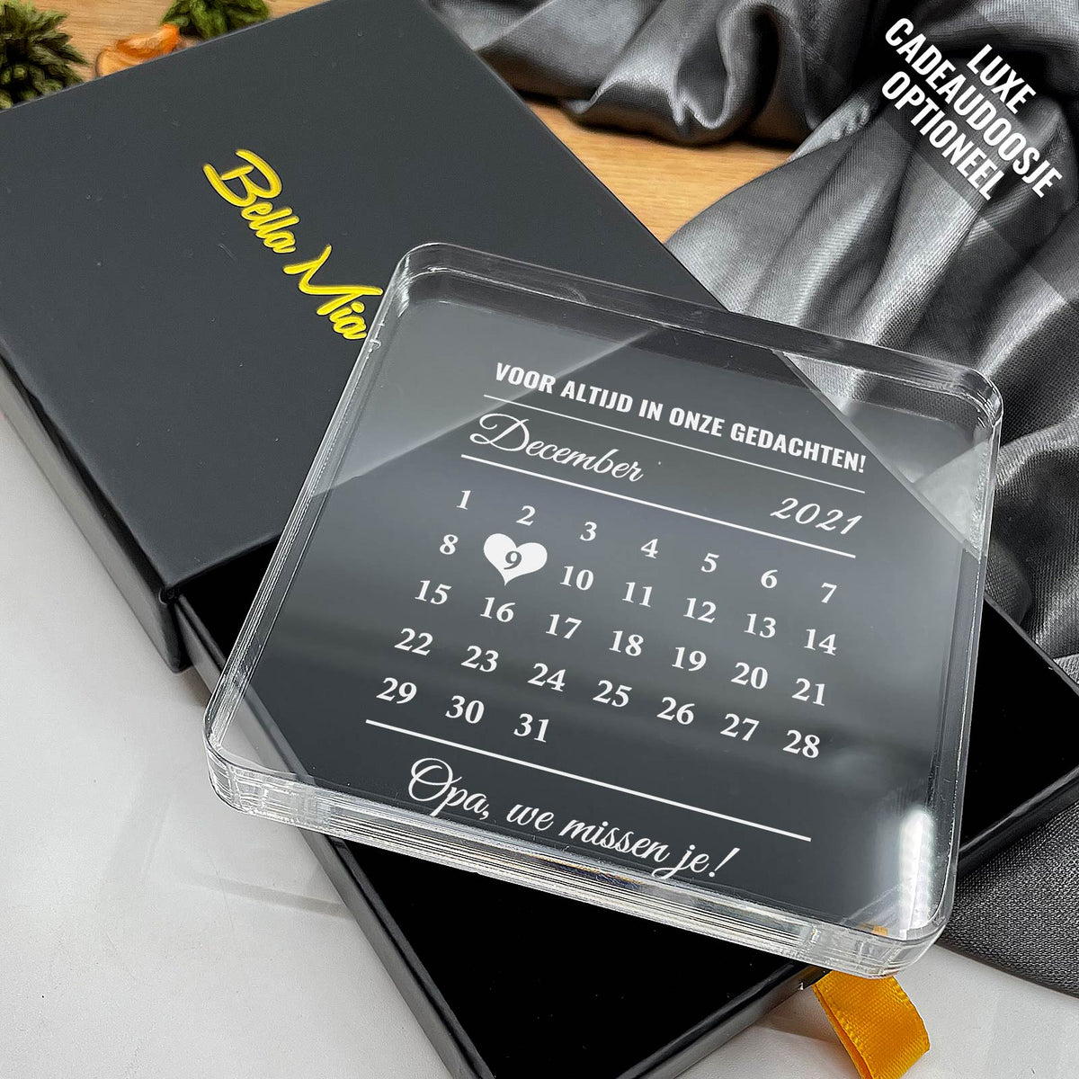 Beste Dag Ooit Kalender - Plaque van Plexi Glas - Bella Mia