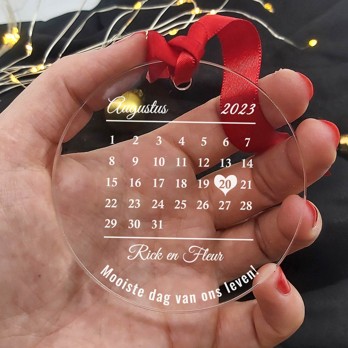 Beste Dag Ooit Kalender - Plexiglas Kerstbal - Bella Mia