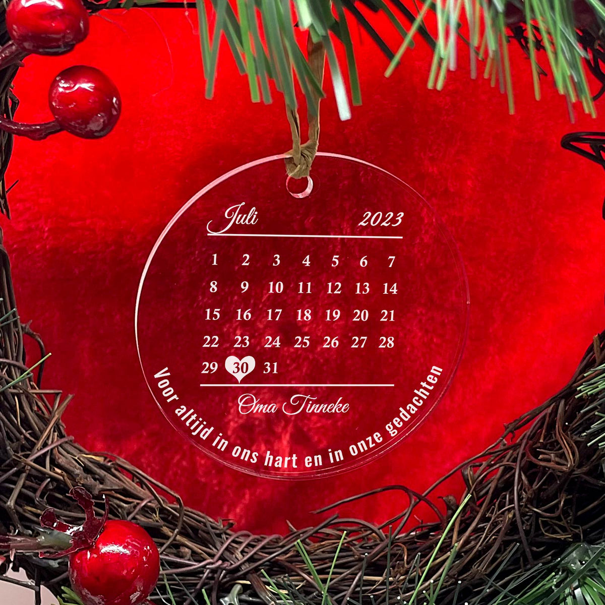 Beste Dag Ooit Kalender - Plexiglas Kerstbal - Bella Mia