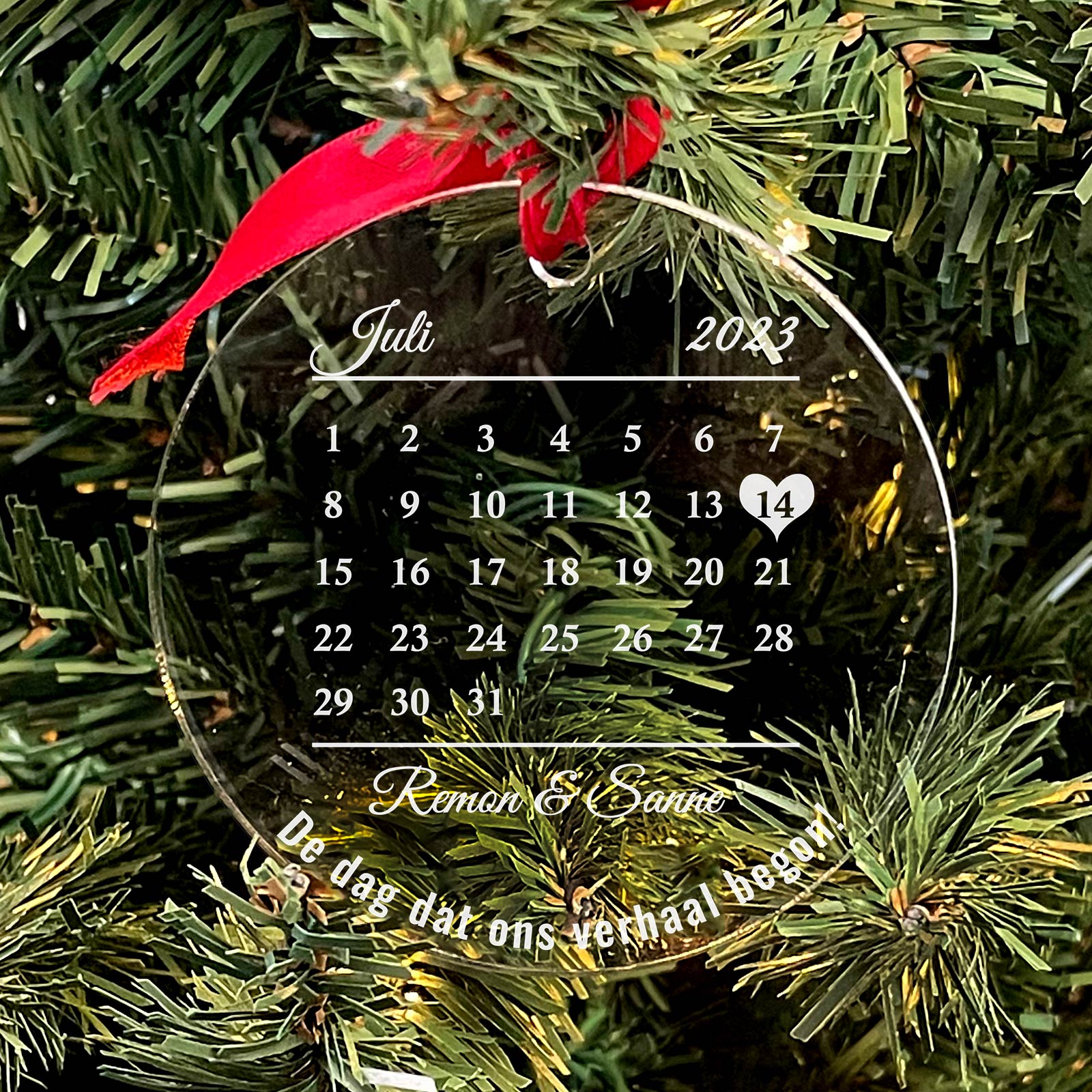 Beste Dag Ooit Kalender - Plexiglas Kerstbal - Bella Mia