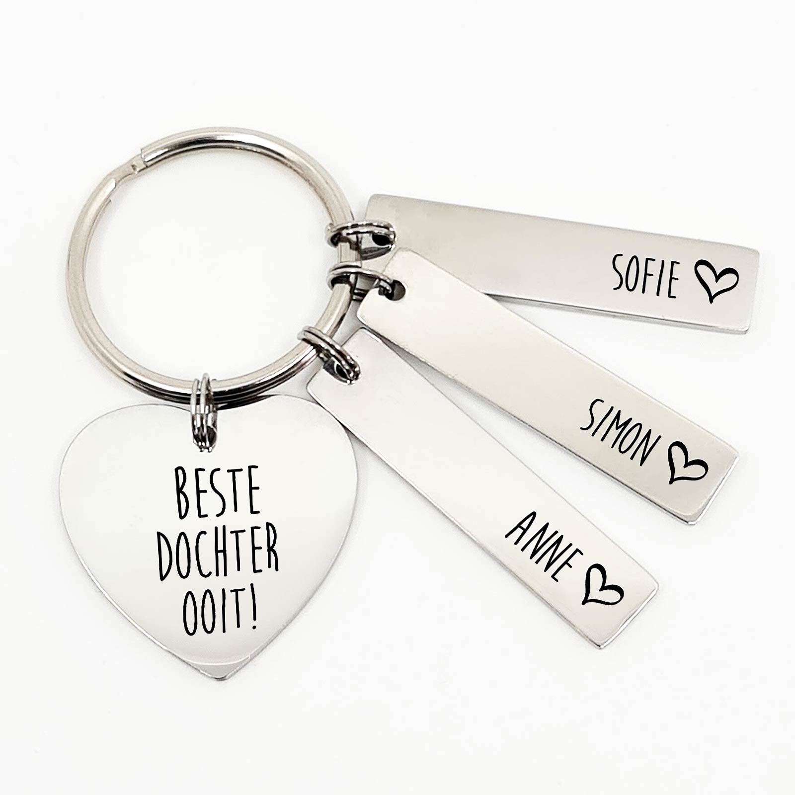 Beste Dochter Ooit - Hart Sleutelhanger - Bella Mia