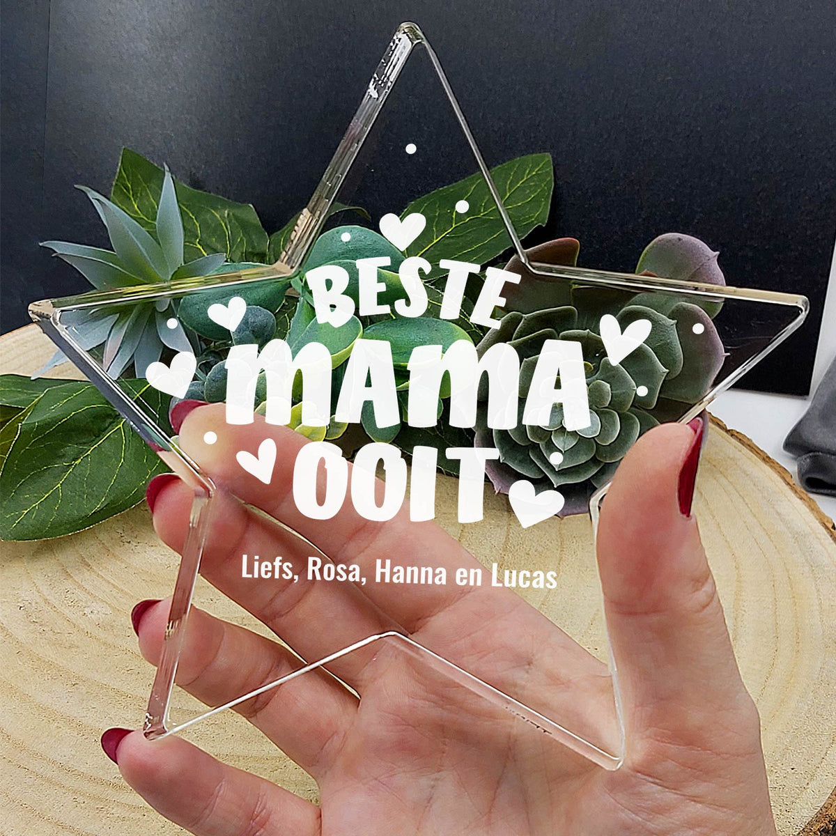 Beste Mama Ooit Plexiglas Ster - Bella Mia