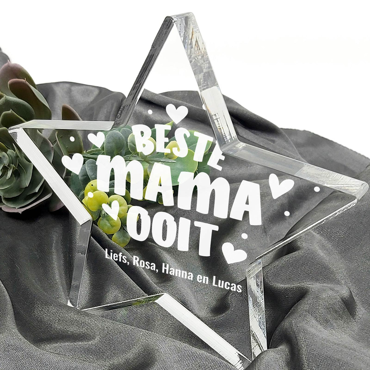 Beste Mama Ooit Plexiglas Ster - Bella Mia