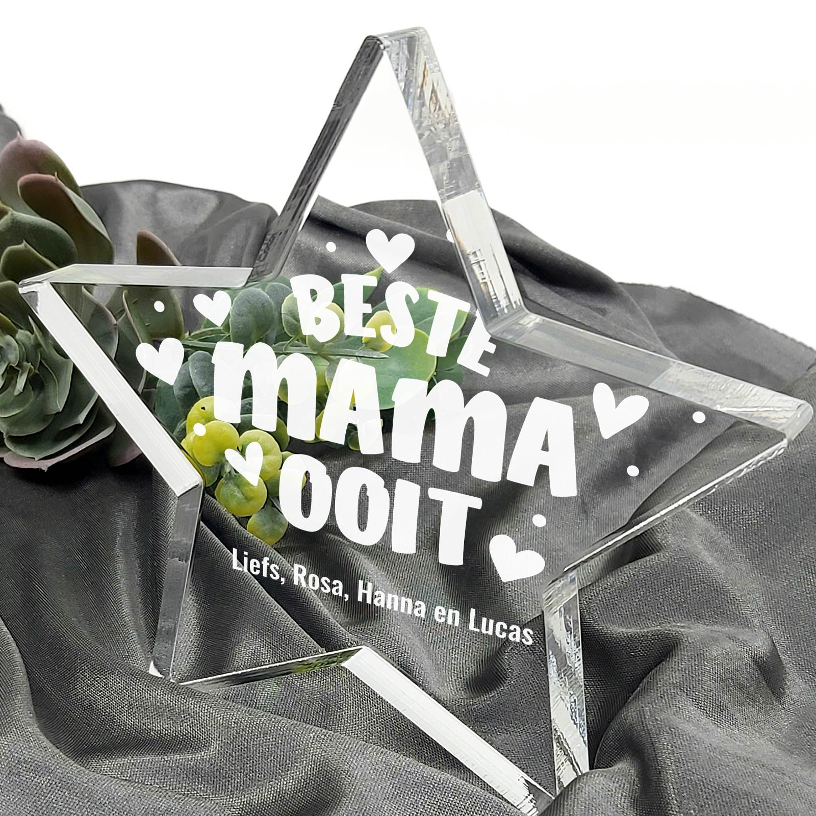Beste Mama Ooit Plexiglas Ster - Bella Mia
