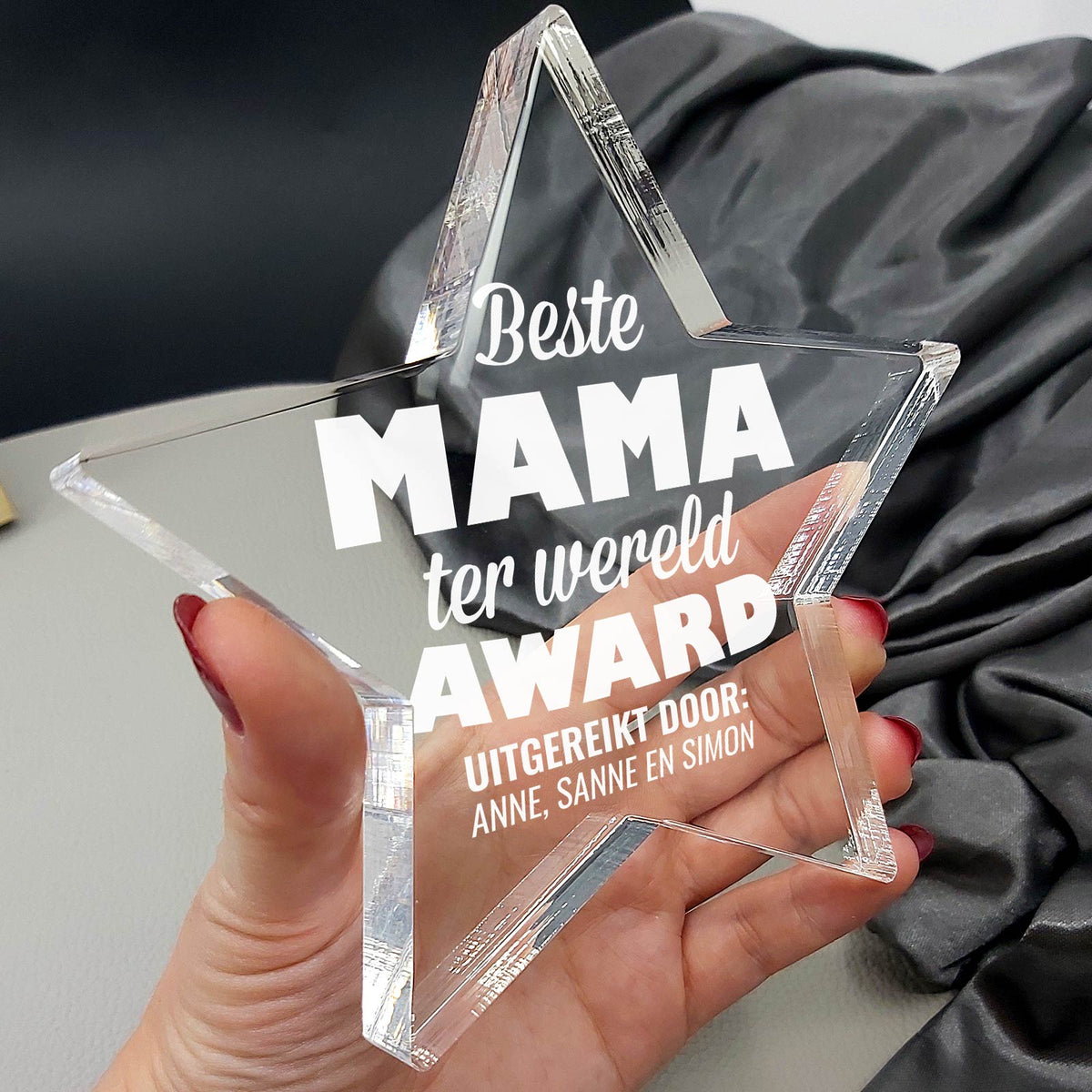 Beste Mama Ter Wereld Plexiglas Ster - Bella Mia