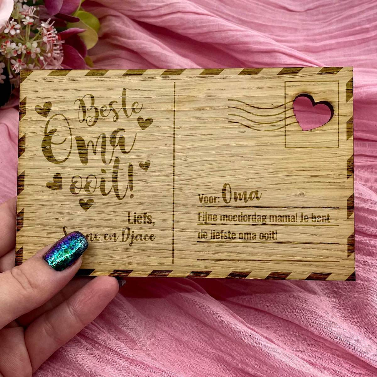 Beste Oma Ooit Houten Kaartje - Bella Mia