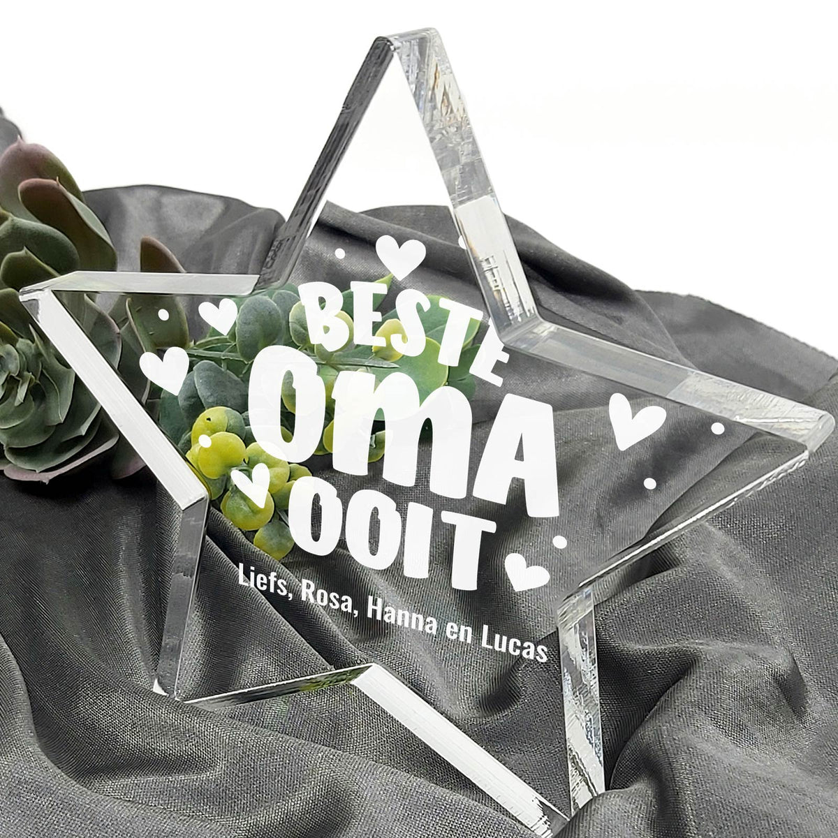 Beste Oma Ooit Plexiglas Ster - Bella Mia