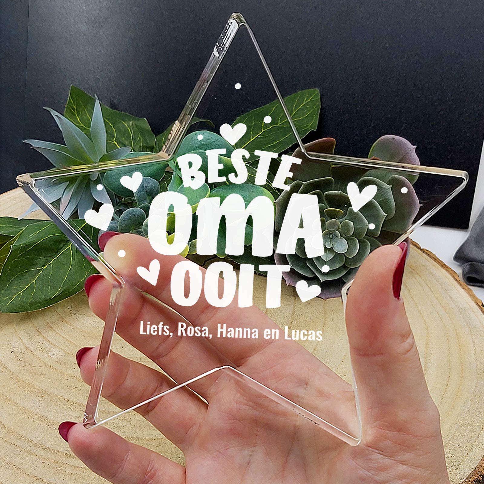 Beste Oma Ooit Plexiglas Ster - Bella Mia