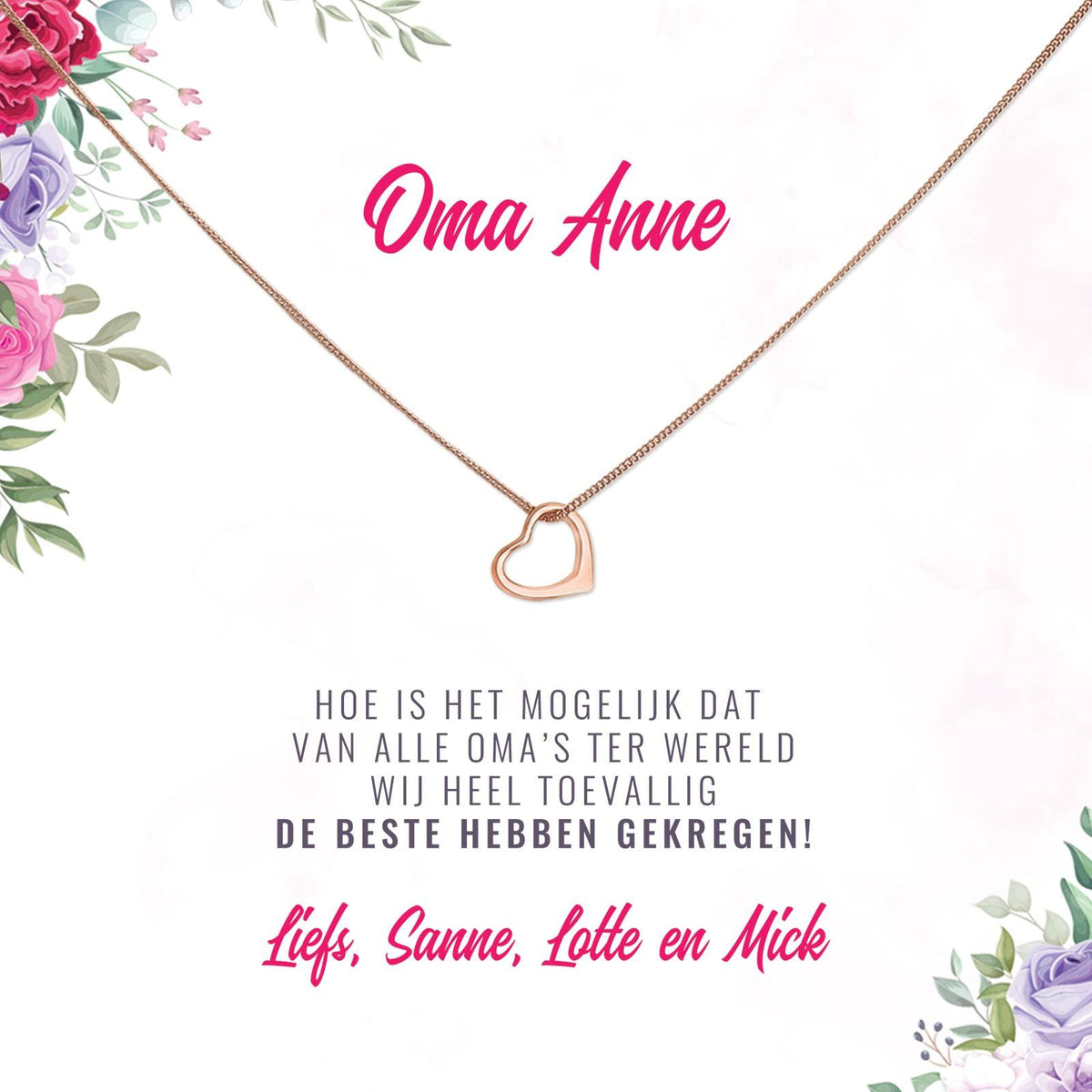 Beste Oma Ter Wereld Ketting - Bella Mia