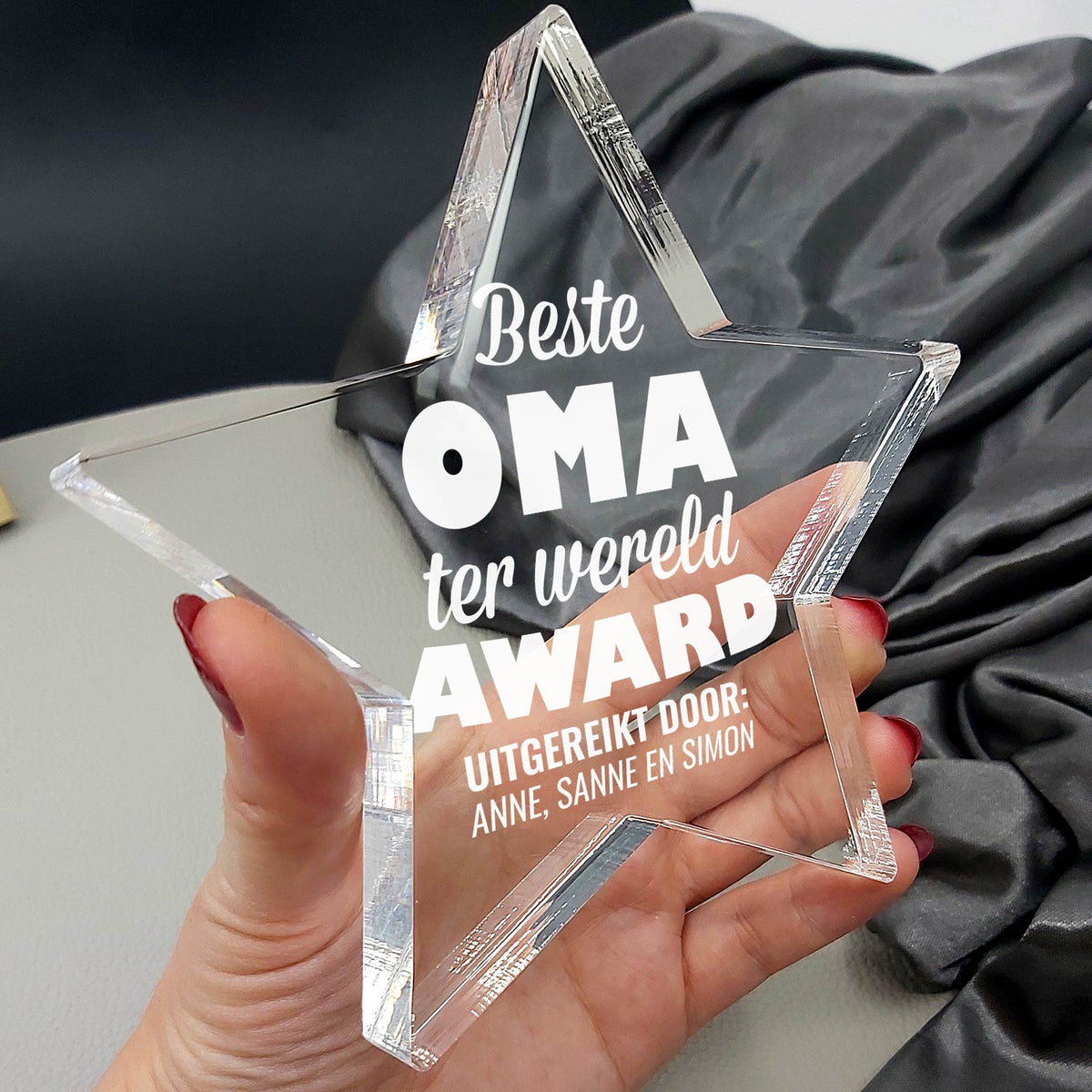 Beste Oma Ter Wereld Plexiglas Ster - Bella Mia