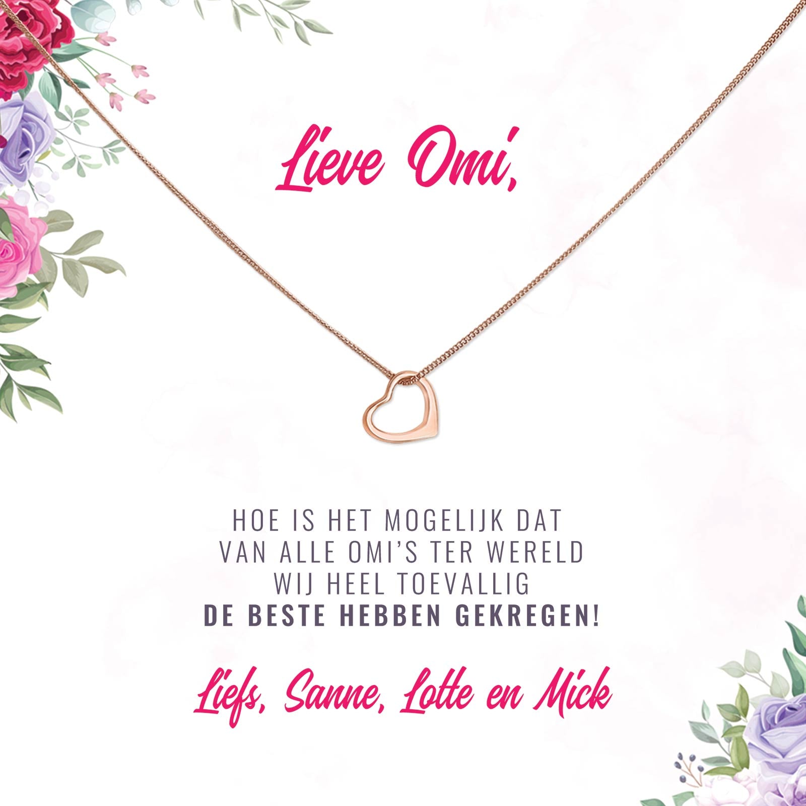 Beste Omi Ter Wereld Ketting - Bella Mia