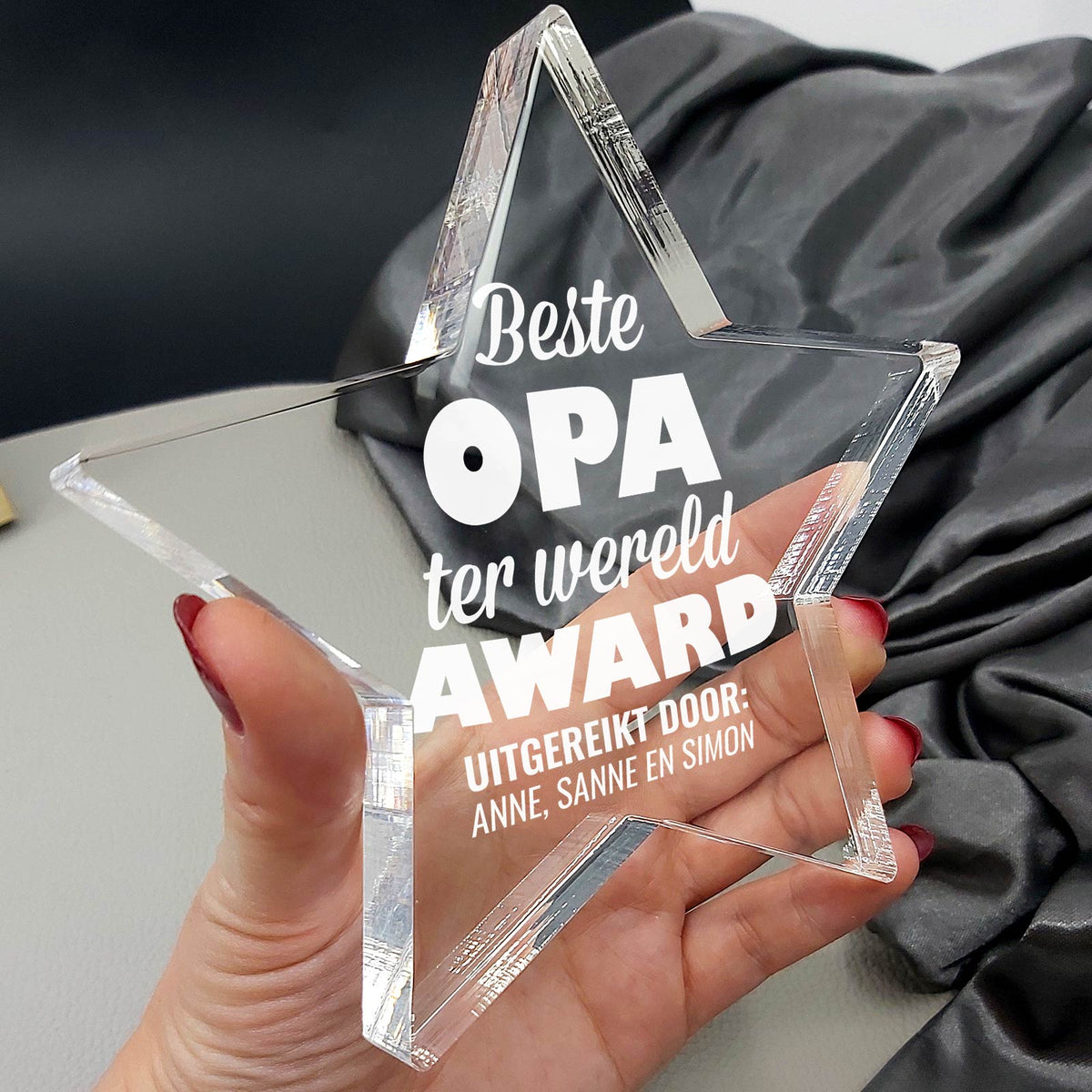 Beste Opa Ter Wereld Plexiglas Ster - Bella Mia