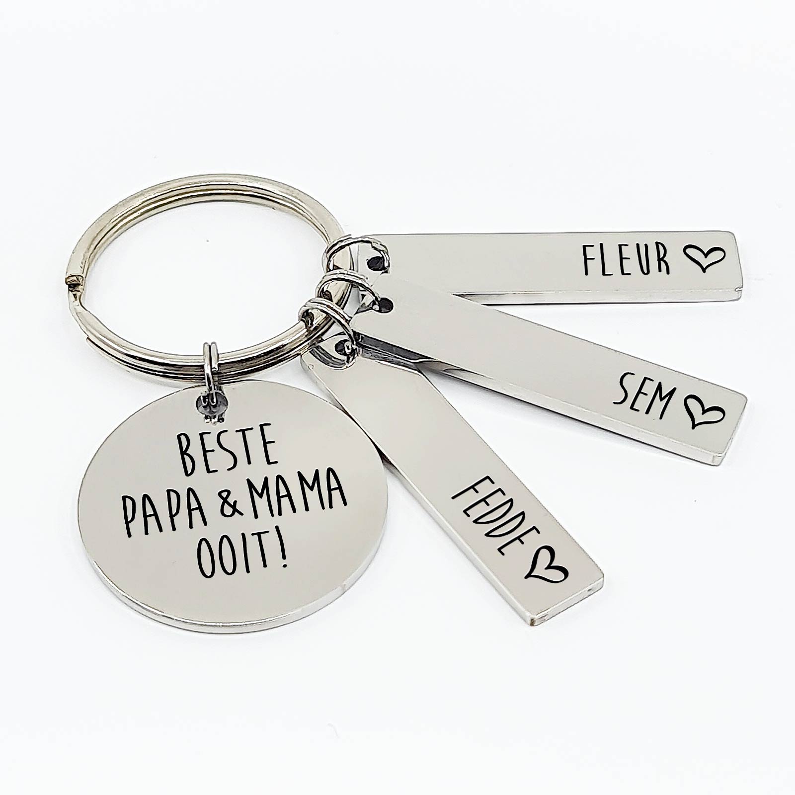 Beste Papa & Mama Ooit Sleutelhanger - Bella Mia