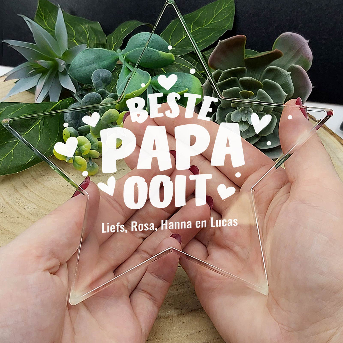 Beste Papa Ooit Plexiglas Ster - Bella Mia