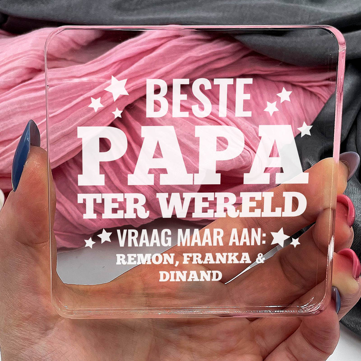 Beste papa ter wereld! Plexi Glas Cadeau - Bella Mia