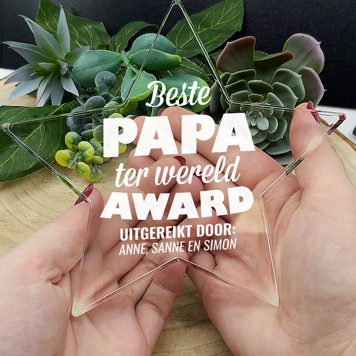 Beste Papa Ter Wereld Plexiglas Ster - Bella Mia
