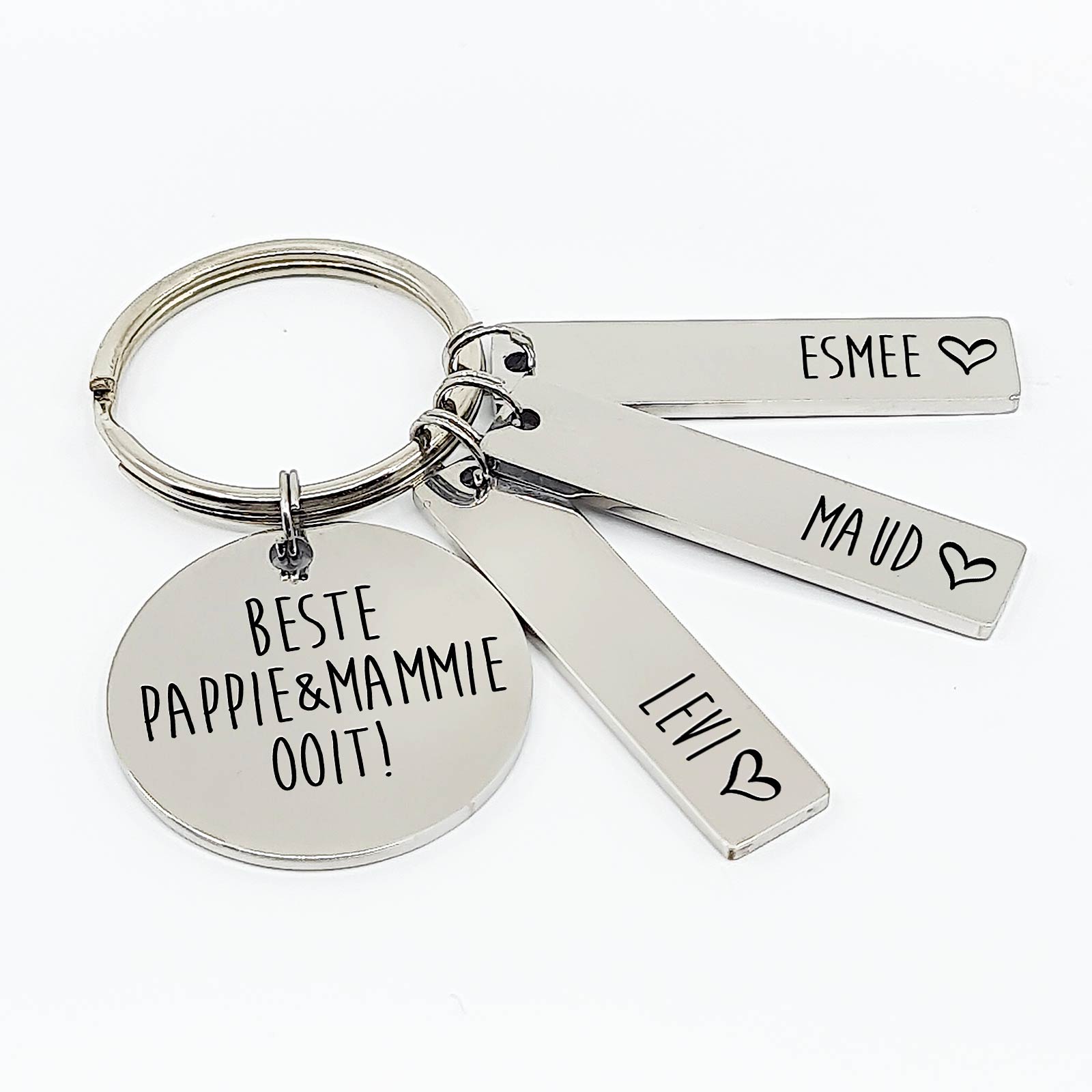 Beste Pappie & Mammie Ooit Sleutelhanger - Bella Mia