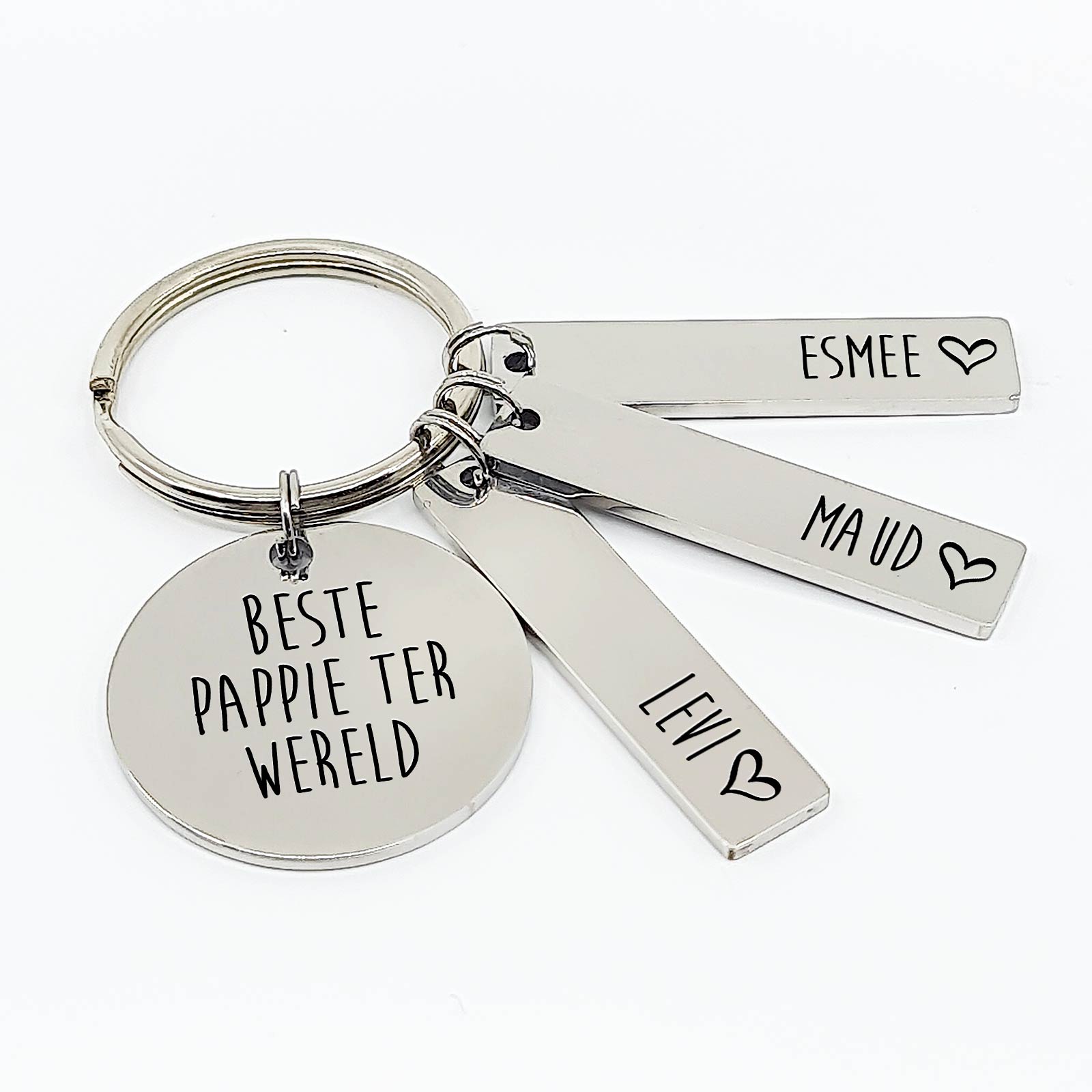 Beste Pappie Ter Wereld Sleutelhanger - Bella Mia