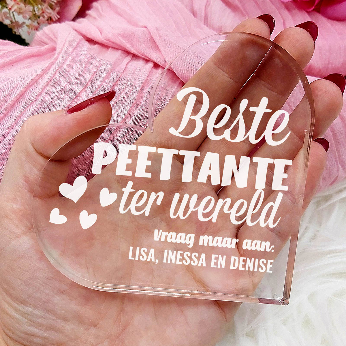 Beste Peettante Ter Wereld Hart van Plexi Glas - Bella Mia