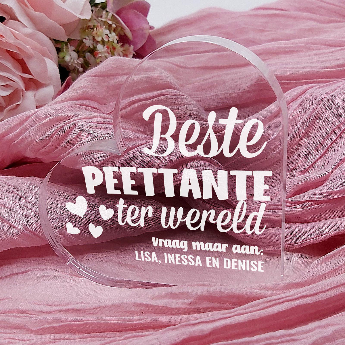 Beste Peettante Ter Wereld Hart van Plexi Glas - Bella Mia