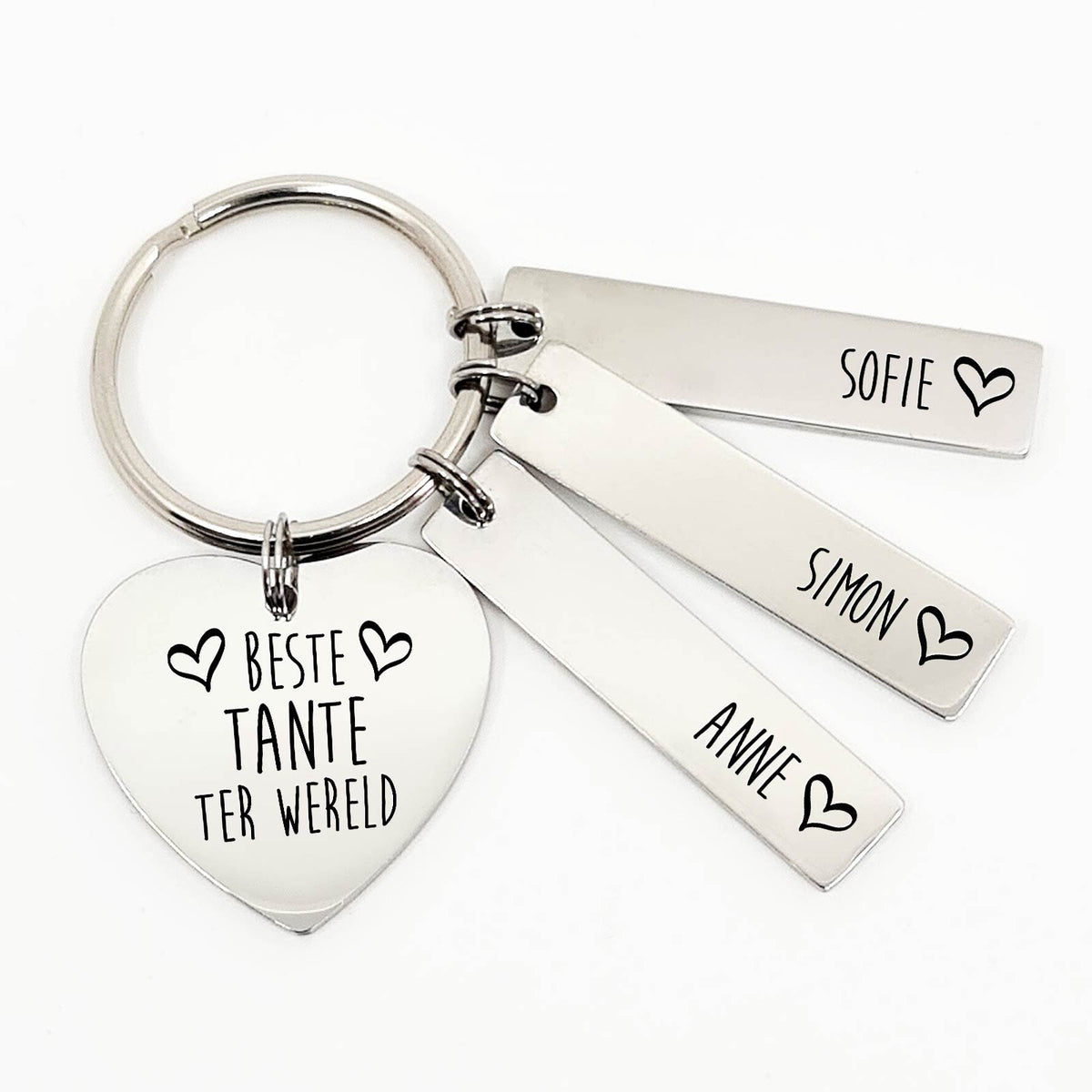 Beste Tante Ter Wereld - Hart Sleutelhanger - Bella Mia