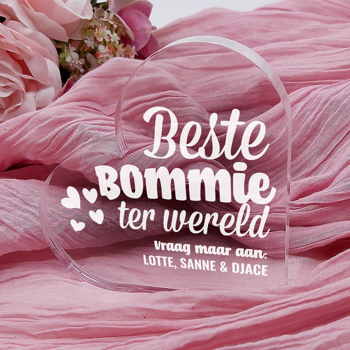 Beste ter Wereld Hart van Plexi Glas - Bella Mia