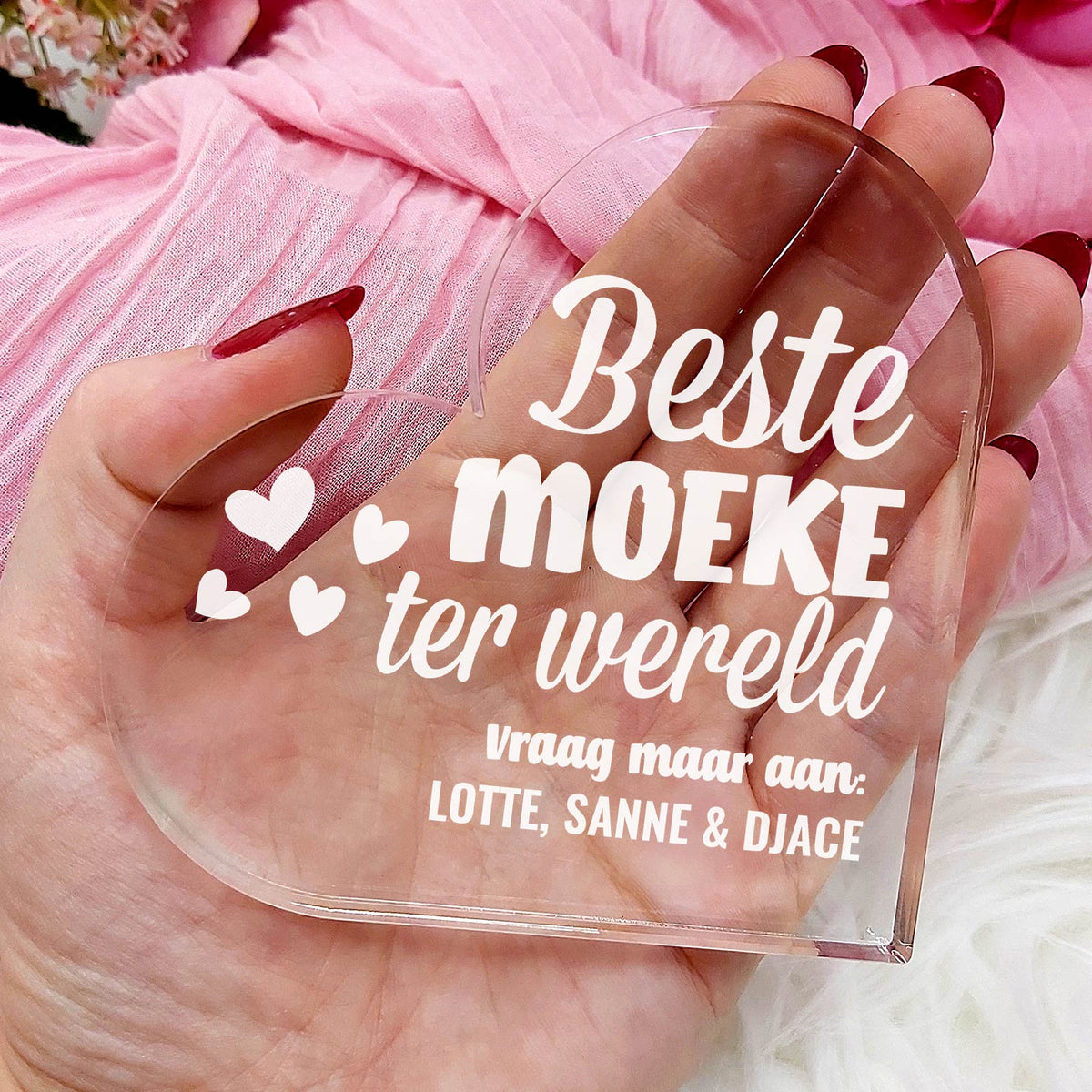 Beste ter Wereld Hart van Plexi Glas - Bella Mia