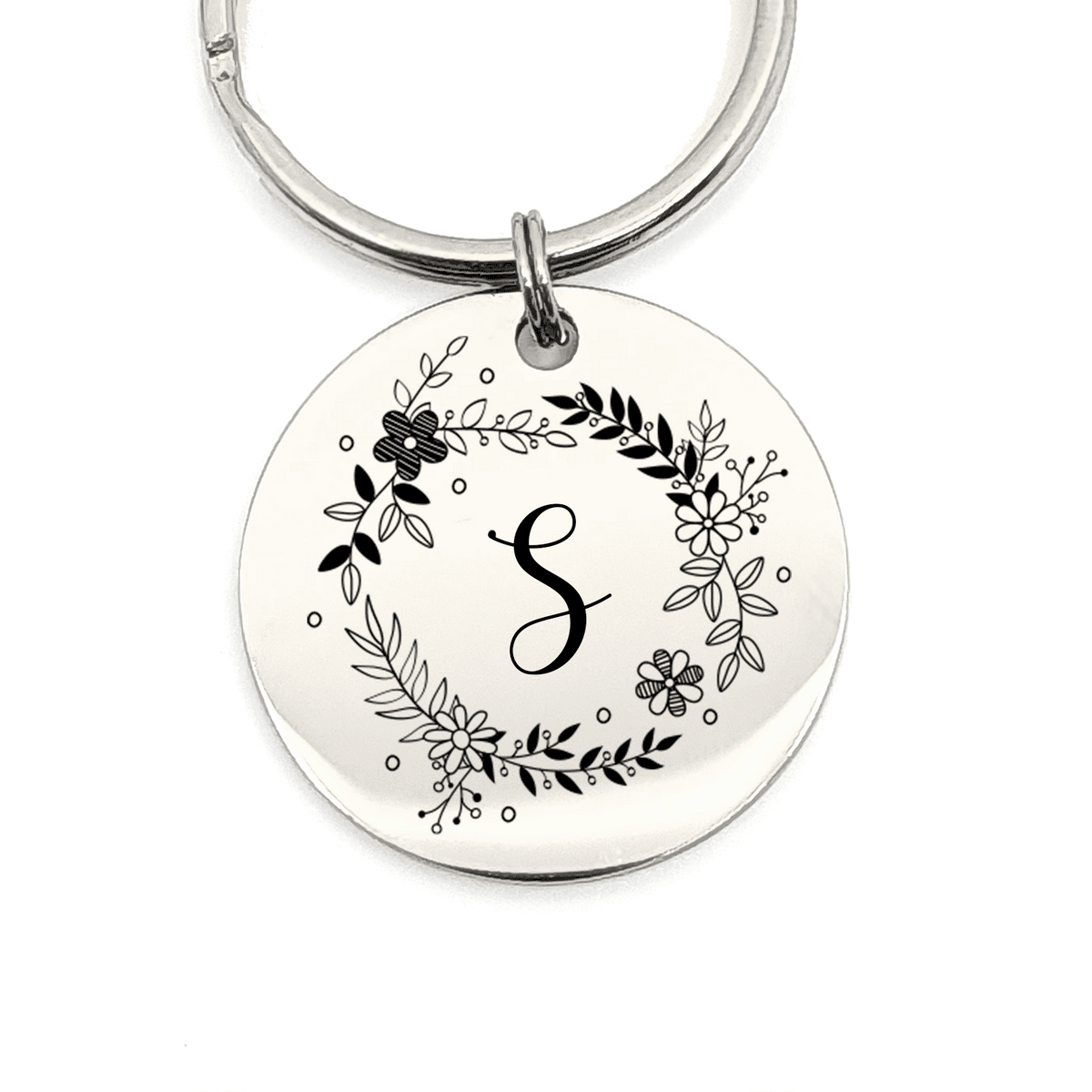 Bloemen Krans + Letter Sleutelhanger - Bella Mia