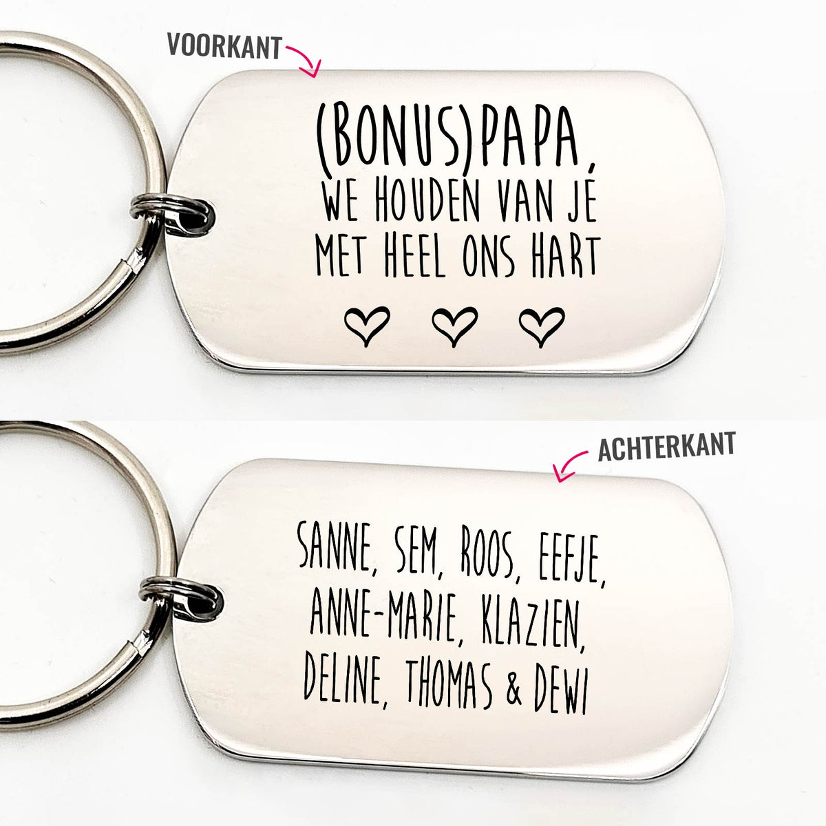 (Bonus)Papa We Houden Van Je Met Heel Ons Hart - Dogtag - Bella Mia