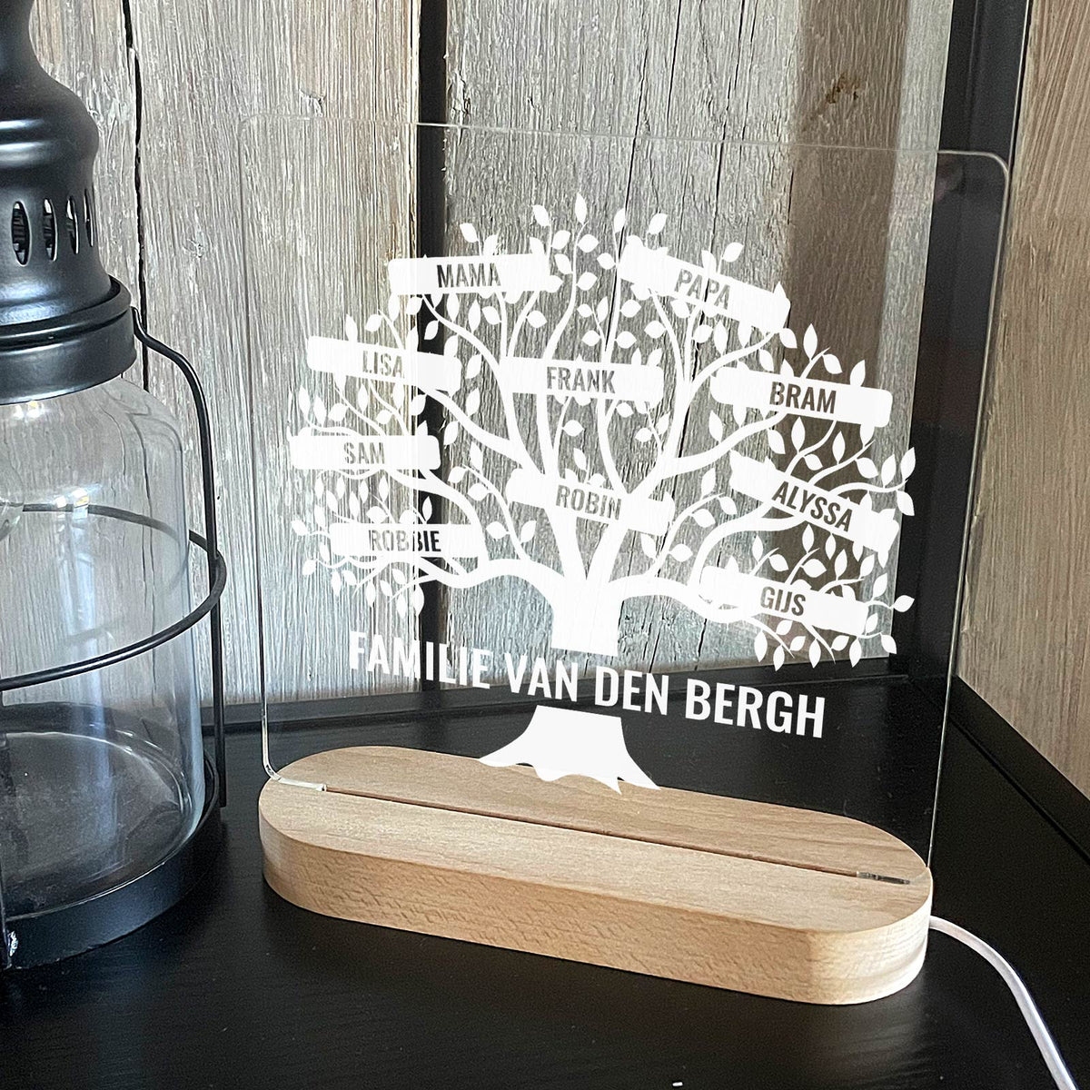 Boom met Namen van de hele Familie Ledlamp - Bella Mia